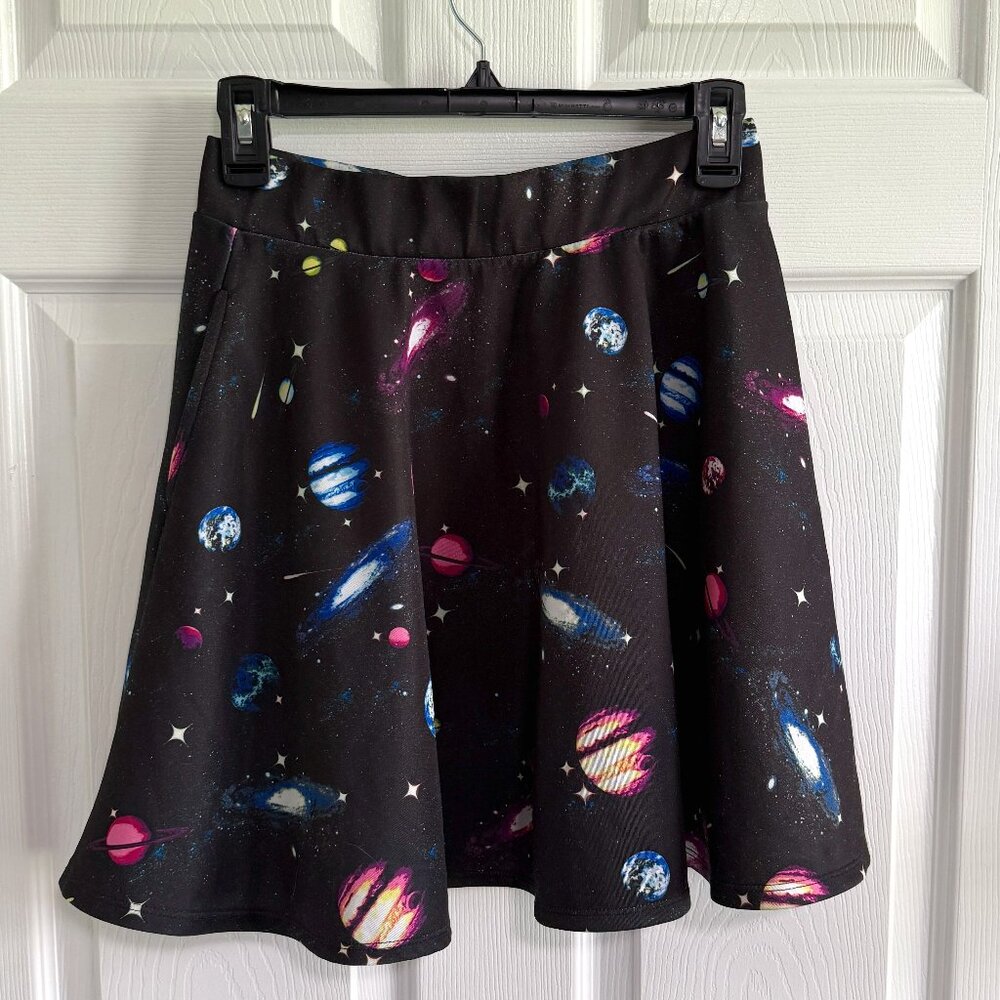 Hot Topic Galaxy Outer Space Midi Skirt Size SM